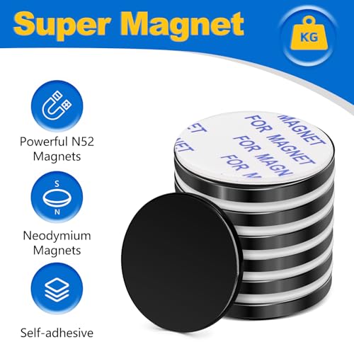 LOVIMAG Neodymium Disc Magnets, 60 Pack Small Strong Heavy Duty, Black Adhesive Magnets for Fridge, Craft, Whiteboard, Office, Scientific & DIY - 0.98 in x 0.08 in