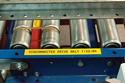 Brady Authentic (M21-500-595-YL) All-Weather Vinyl Label for Indoor/Outdoor ID, Lab and Equipment Labeling, Black on Yellow- For M210, M210-LAB, M211, BMP21-PLUS and BMP21-LAB Printers, .5" W 21' L