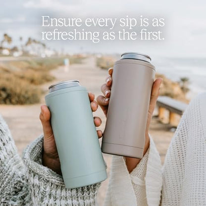 BrüMate Hopsulator Slim Can Cooler Insulated for 12oz Slim Cans | Skinny Can Insulated Stainless Steel Drink Holder for Hard Seltzer, Beer, Soda, and Energy Drinks (Nightfall Blue)