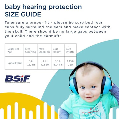 Banz Bubzee Baby Headphones for Noise Protection - Baby Ear Muffs, Newborn Infant & Toddler, 0 to 36 Months, Adjustable