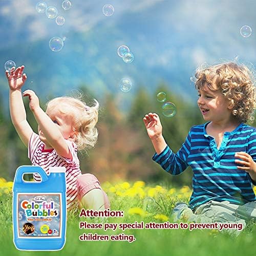 Lulu Home Concentrated Bubble Solution, 1 L/ 33.8 OZ Refill for Bubble Machines, Giant Wands, and Blowers - Up to 2.5 Gallons for Kids' Birthday Parties