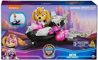 Paw Patrol: The Mighty Movie, Airplane Toy with Skye Mighty Pups Action Figure, Lights and Sounds, Kids Toys for Boys & Girls 3+