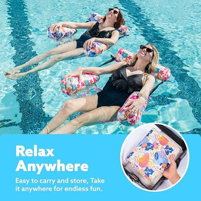 SLOOSH Inflatable Pool Floats Adult,2 Packs Floating Lounge Chairs,Blow up Pool Noodles for Adult Heavy Duty,Floating Chair for Party Summer Water Beach Lake Fun