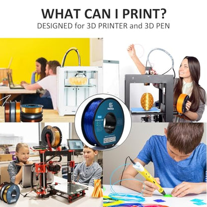 Geeetech Metal Shine Filament 1.75mm for 3D Printer, Silk PLA 1kg (2.2lbs) Spool, Metallic Royal Blue 3D Printing Filament, Dimensional Accuracy +/- 0.02 mm