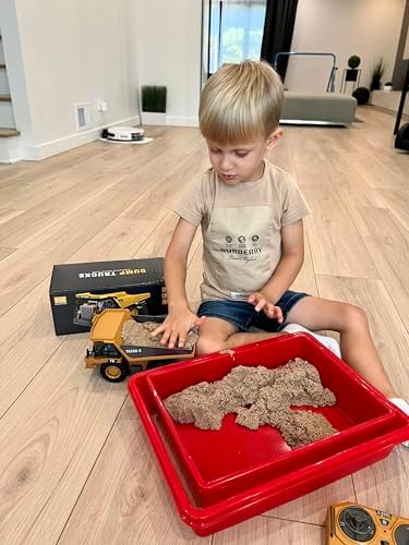 RC Dump Truck Toy, 9-Channel Remote Control Toy with Metal Bed & Light, Rechargeable Battery, Kids Construction Vehicle Truck Toys for 3+ Boys, Perfect 2024 Kid Birthday Gift for Ages 3-12+