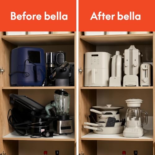 bella 2 Slice Slim Toaster, Fits-anywhere™ Kitchenware, 6 Setting Shade Control with Reheat & Cancel Buttons, Fits sourdough, 10” Long Slot, Anti Jam & Auto Shutoff, 900 Watt, Surf