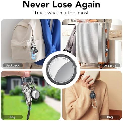2025 New [Apple MFi Certified] (iOS Only) Air Tracker Tags-4 Pack, Bluetooth Tracker for Apple Find My, Replaceable Battery, Key Finder and Item Locator Smart Tag for Keys, Bags, Luggage, Pets, Wallet