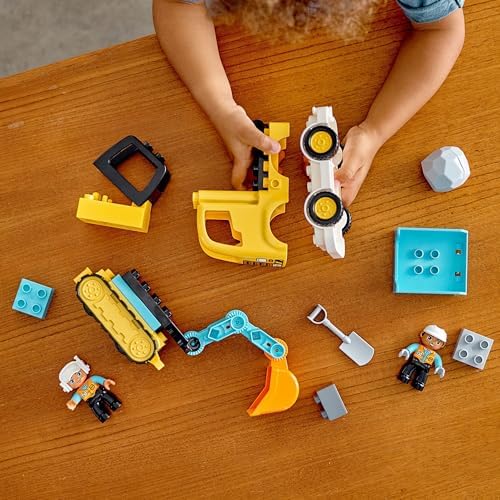 LEGO DUPLO Town Truck & Tracked Excavator Toddler Building Blocks - Learning & Education Construction Toys for Preschool - Birthday Gift for 2-3 Year Old Boys & Girls - 10931