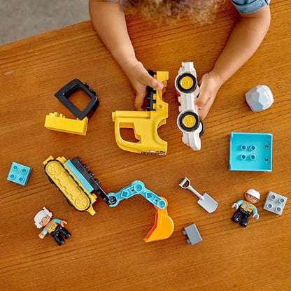 LEGO DUPLO Town Truck & Tracked Excavator Toddler Building Blocks - Learning & Education Construction Toys for Preschool - Birthday Gift for 2-3 Year Old Boys & Girls - 10931