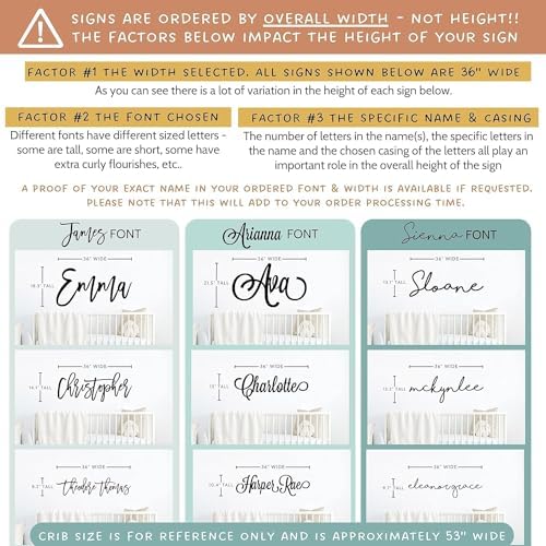 Custom Wood Name Sign for Nursery or Kids Room, Instant Font Preview, Multiple Styles Available Unpainted, Painted or Stained, Personalized Baby Gift (Style 9 - Popular Liam Font Only)