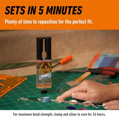 Gorilla 2 Part Epoxy, Clear Epoxy, 0.85 Ounce Syringe (Pack of 10) - 5 Minute Set, Incredibly Strong Bonding