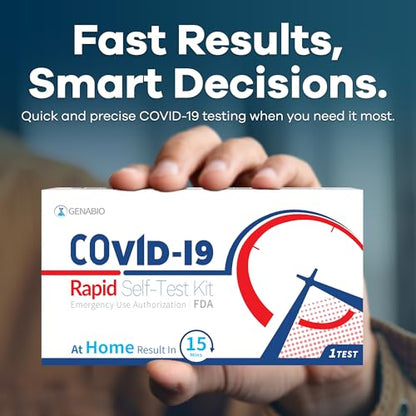 Genabio COVID Home Test (1 Pack - 14 Tests) – FDA EUA Authorized, 15-Minute at-Home Results, OTC at Home Covid Test Kit, Nasal Swab, Easy to Use & No Discomfort, Ages 2+
