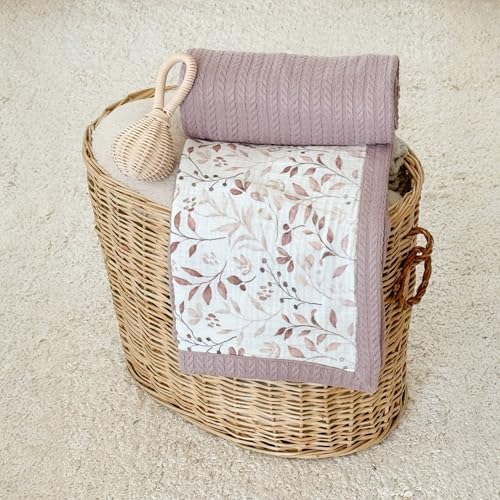 Personalized Baby Blanket with Name – Handmade 100% Organic Cotton Newborn Gift | Custom Knit Blanket for Boys, Girls, Kids & Baby Showers