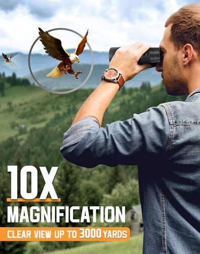 BEBANG Binoculars for Adults 10x42 High Powered Waterproof Binoculars for Bird Watching, Hunting, Travel, Stargazing, Sports, Wildlife, Bright and Clear Range of View