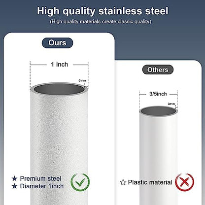 DIIG Sliding Door Security Bar，17.7-50.5inch Adjustable Locking Window Safety Bar with Rubber Tips,Diameter 1inch Window Security Bar for Home Apartment Travel (White)