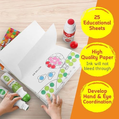 Dot Markers for Toddlers and Kids - 12 Colors Washable Bingo Daubers, Dot Art, Toddler Art and Crafts - Includes Free Activity Book