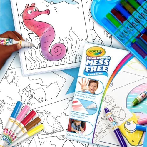 Crayola Color Wonder Mess Free Coloring Kit (50+ Pcs), Toddler Art Set, Mess Free Markers & Coloring Pages, Toddler Travel Activity, Gifts, 3+