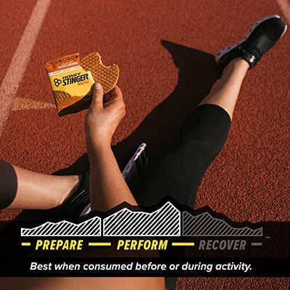 Honey Stinger Organic Gluten Free Salted Caramel Waffle, Energy Stroopwafel for Exercise, Endurance and Performance, Sports Nutrition for Home & Gym, Pre & Post Workout, Box of 16 Waffles, 16.96 Oz