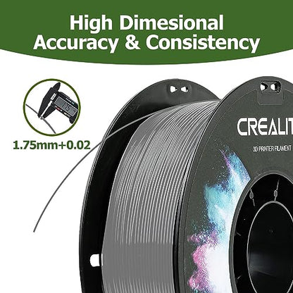 Official Creality PETG 3D Printer Filament 1.75mm 1KG (2.2lbs), High Precision, Strong Toughness, Odorless, Better Flow, Moistureproof 3D Printing CR PETG Filament, Grey