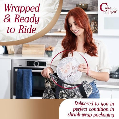 Cakebon Cake Boards - Sturdy 1/2 Thick Drums - 12 Inch Professional Fully Wrapped Edges Black 12-Pack