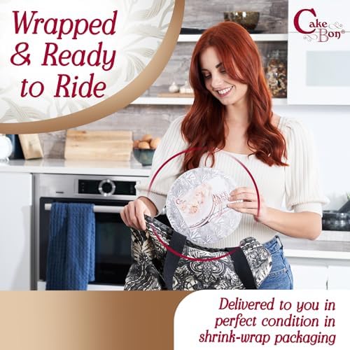 Cakebon Cake Boards - Sturdy 1/2 Thick Drums - 14 Inch Professional Fully Wrapped Edges Black 12-Pack