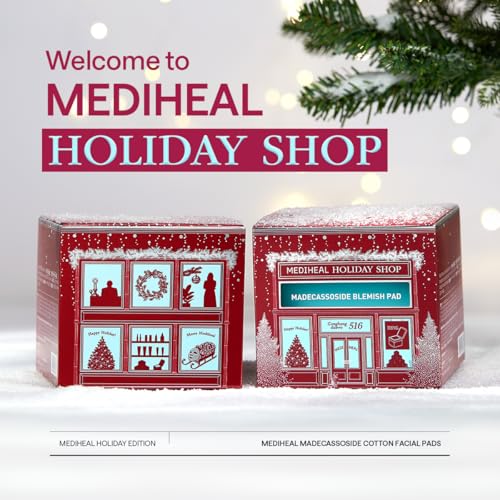 Mediheal Holiday Edition Collagen Ampoule Pad –Skin Firming & Restore Elasticity - Tighten Wrinkles & Lines - Vegan Eco Silk Pads,100 Pads,Christmas Gift