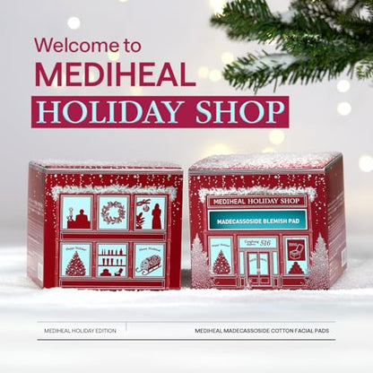 Mediheal Holiday Edition Collagen Ampoule Pad –Skin Firming & Restore Elasticity - Tighten Wrinkles & Lines - Vegan Eco Silk Pads,100 Pads,Christmas Gift