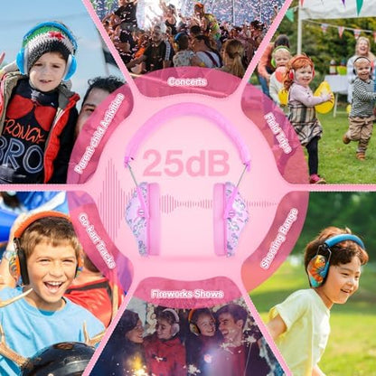 PROHEAR 032 Kids Ear Protection - Noise Cancelling Headphones Ear Muffs for Autism, Toddlers, Children - Pink