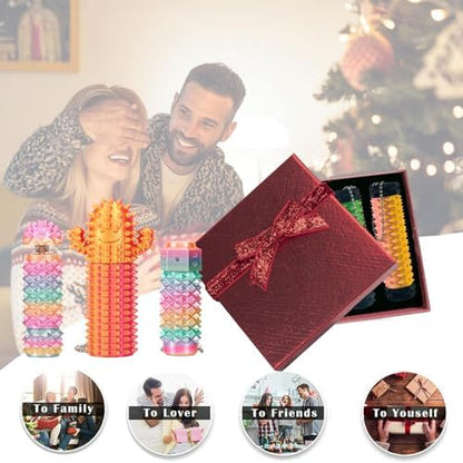 2Pcs Button Click, Spinners, Portable Stim Tool, Little Ouchies 3-in-1 Design for Anxiety Relief, Spiky Grippie Stim, 3D Printed Pain Stim Fidget, Pocket Mini Fidget Toy for Adults Novelty Gifts