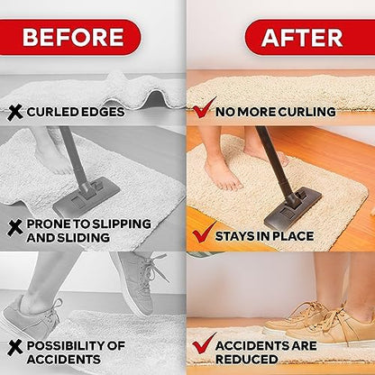 XFasten Double Sided Carpet Tape for Area Rugs 3 Inch x 20 Yards, Residue-Free Carpet Tiles Tape, Removable Heavy-Duty Rug Pad Gripper for Hardwood, Vinyl Flooring Underlayments, Laminate- Wood-Safe