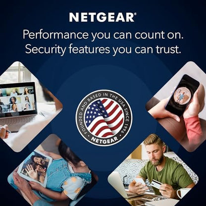 NETGEAR WiFi 6 Router (R6700AXv3) – Security Features, AX1800 Wireless Speed (Up to 1.8 Gbps) - Covers up to 1,500 sq. ft., 20 Devices