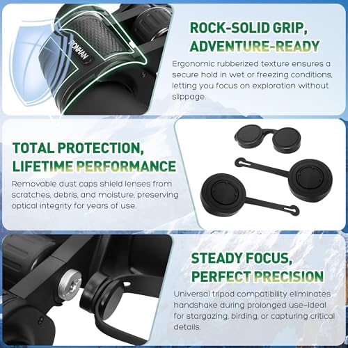 Binoculars for Adults High Powered, 20 x 50 Compact Military HD Large View Binoculars for Bird Watching Travel Hunting Cruise Outdoor Sports with Carrying Case & Strap