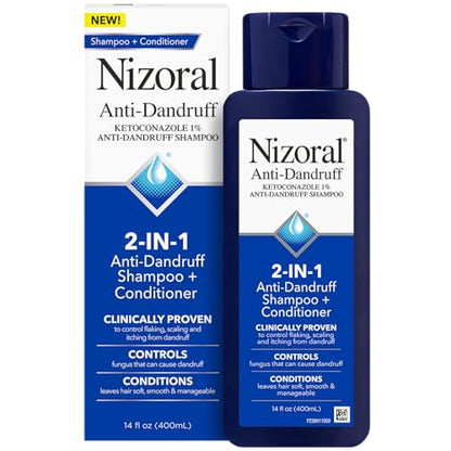 Nizoral 2-IN-1 Anti-Dandruff Shampoo & Conditioner with 1% Ketoconazole, 14 fl oz