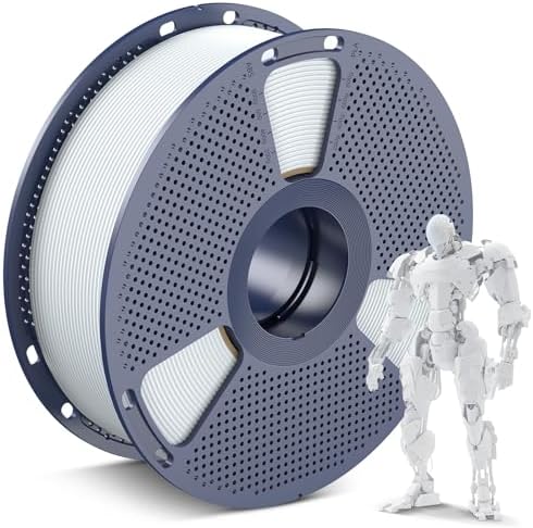 SUNLU PLA 3D Printer Filament PLA Filament 1.75mm, Neatly Wound 3D Printing Filament 1.75mm, Dimensional Accuracy +/- 0.02 mm, Fit Most FDM 3D Printers, 1kg Spool (2.2lbs), Ceramic White