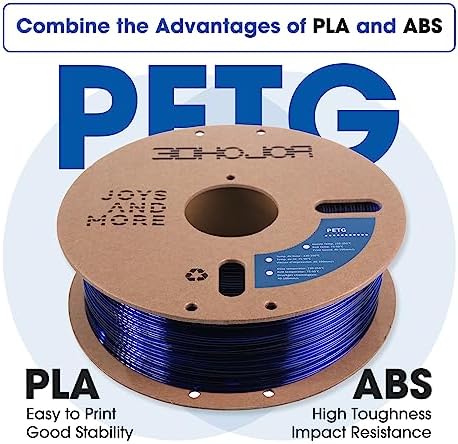 PETG Filament 1.75mm, PETG 3D Printing Filament, 2.2 LBS (1KG) Cardboard Spool, Fit Most FDM 3D Printer,Blue…