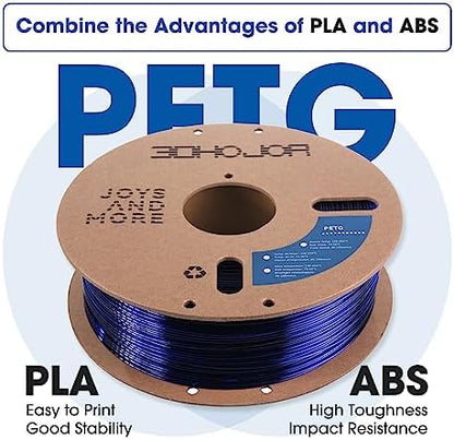 PETG Filament 1.75mm, PETG 3D Printing Filament, 2.2 LBS (1KG) Cardboard Spool, Fit Most FDM 3D Printer,Blue…