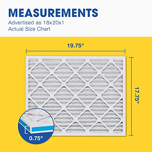 Aerostar 18x20x1 MERV 8 - 6 Count - High Efficiency Pleated HVAC, Furnace & Air Conditioner Filters - Removes Dust, Lint, Mold & Allergy-Causing Pollen
