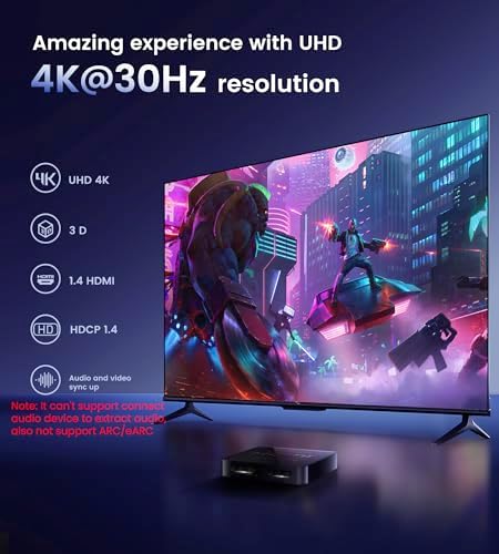 avedio links HDMI Splitter 1 in 2 Out [w/ 4 Ft Hdmi Cable]Not for Extended Display-Mirror Same Screen Only, 4K 1x2 HDMI Splitter 1 to 2 for 3D 1080P@60Hz, Copy 1 Source to 2 Displays at The Same Time