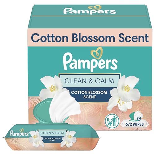 Pampers Wipes, Clean & Calm, Cotton Blossom Scent, 672 Wipes Total (12X Pop-Top Packs)