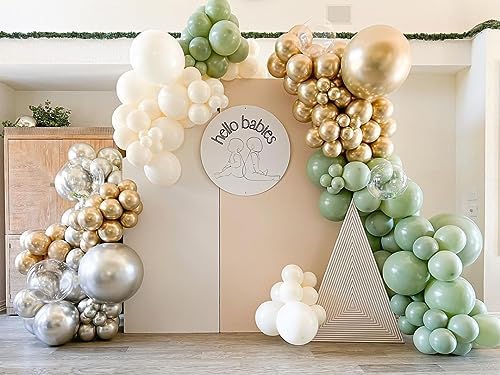 Bezente Metallic Gold Giant Balloons 36 Inch - 8 Pack Jumbo Chrome Gold Balloons Large Round Gold Latex Balloons for Photo Shoot Wedding Bridal Shower Graduation Birthday Christmas Party Decorations