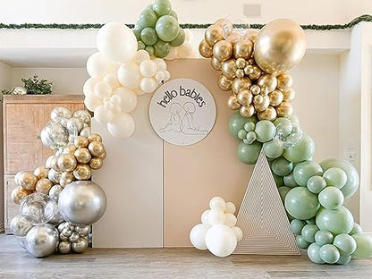 Bezente Metallic Gold Giant Balloons 36 Inch - 8 Pack Jumbo Chrome Gold Balloons Large Round Gold Latex Balloons for Photo Shoot Wedding Bridal Shower Graduation Birthday Christmas Party Decorations