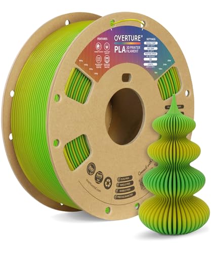 OVERTURE Rainbow PLA Filament 1.75mm, Neatly Wound 3D Printer Filament 1kg Spool (2.2lbs), Dimensional Accuracy +/- 0.02 mm, Fit Most FDM 3D Printers (Avocado)