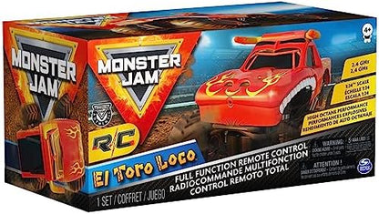 Monster Jam, Official El Toro Loco Remote Control Monster Truck for Boys and Girls, 1:24 Scale, 2.4 GHz, Kids Toys for Ages 4 and Up