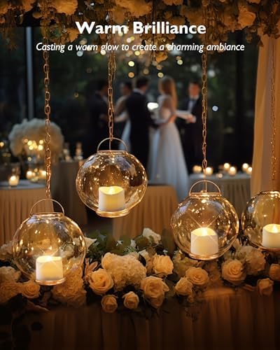 Homemory Timer Tea Lights Candles Battery Operated, 6H Timer Built-in, Auto On Daily, Flameless LED Tealight Votives for Table Centerpieces, Lantern, Holiday Decor, Warm Lamp, No Remote, 24-Pack