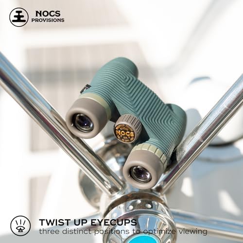 Nocs Provisions Standard Issue 8x25 Waterproof Binoculars, 8X Magnification, Bak4 Prism, Wide View Multi-Coated Lenses for Bird Watching, Hiking & Backpacking - Cypress Green II