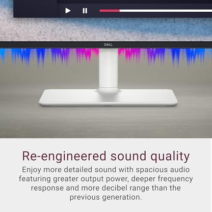 Dell S2425HS Monitor - 23.8 Inch, FHD (1920x1080) Display, 100Hz Refresh Rate 1500:1 Contrast Ratio, TÜV Rheinland Eye Comfort 4 Star, Integrated 2x5W Speaker, Height/Tilt/Swivel/Pivot - Ash White