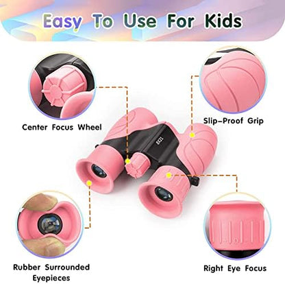 Binoculars for Kids,Compact Kids Binoculars 8x21 High-Resolution for Bird Watching, Camping, Exploration, Hiking, Hunting, Sports Events and Safari Park Gifts for 3-12 Year Boys Girls