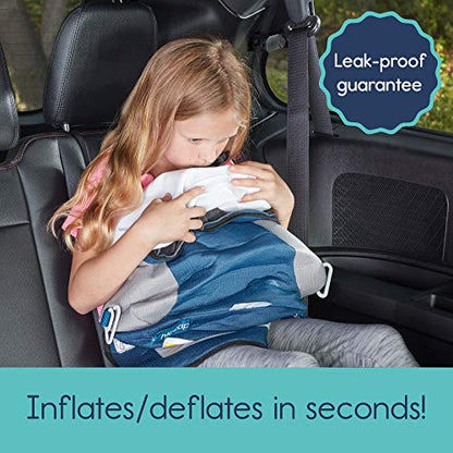 Hiccapop UberBoost Inflatable Booster Car Seat | Travel Booster Car Seat | Portable Booster Seat for Toddlers, Kids, Child (Navy/Gray)