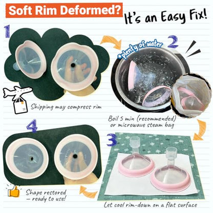 15mm Maymom MyFit Shields, Pano Series; Compatible with Medela Breast Pump- PersonalFit, Freestyle, Harmony, Maxi, Freestyle Flex Connector; Connect to Maymom Widemouth/Narrow Connector, 2pcs