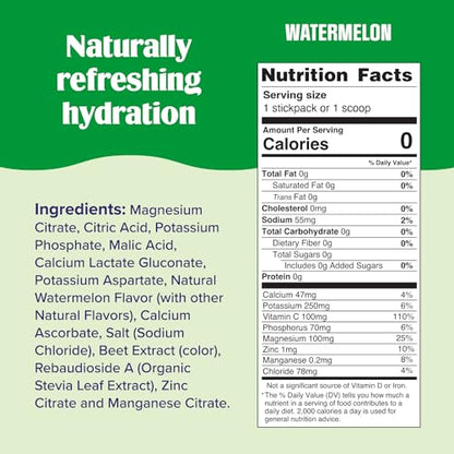 Ultima Replenisher Daily Electrolyte Powder Drink Mix – Sugar Free – Watermelon, 20 Stickpacks – Hydration Packets with 6 Electrolytes and Trace Minerals – Keto Friendly, Vegan, Non-GMO